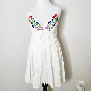 RAGA Boho Embroidered Tank Babydoll Dress XS